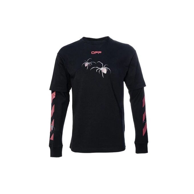 Printing Arrow Long Sleeves Loose Fit Black