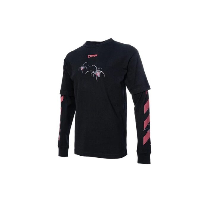 Printing Arrow Long Sleeves Loose Fit Black