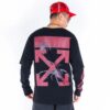 Printing Arrow Long Sleeves Loose Fit Black