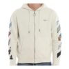 Printing Arrow Zip-up Hooded Fleece Men White