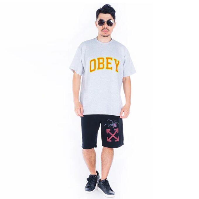 Printing Casual Shorts Ordinary Version Black