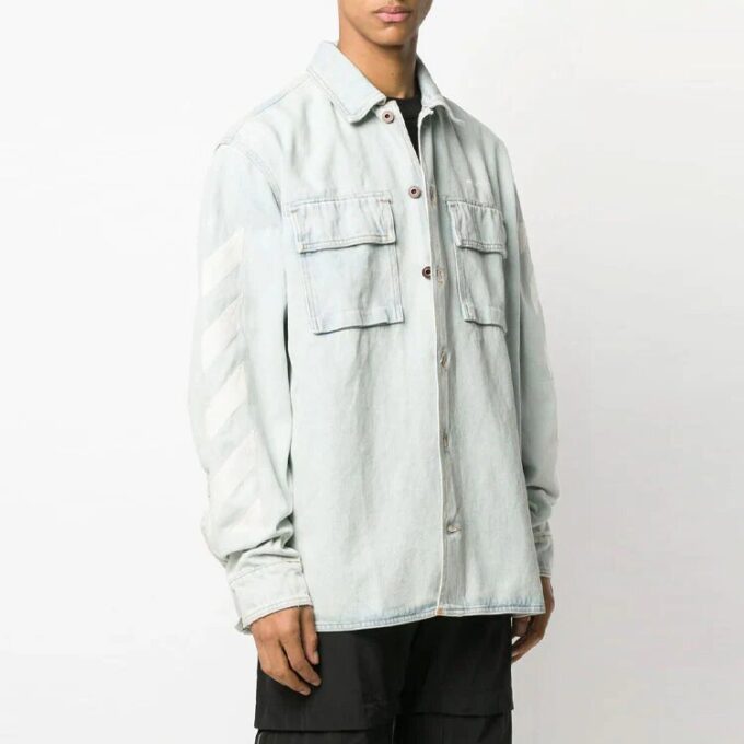 Printing Denim Jacket Denim Blue