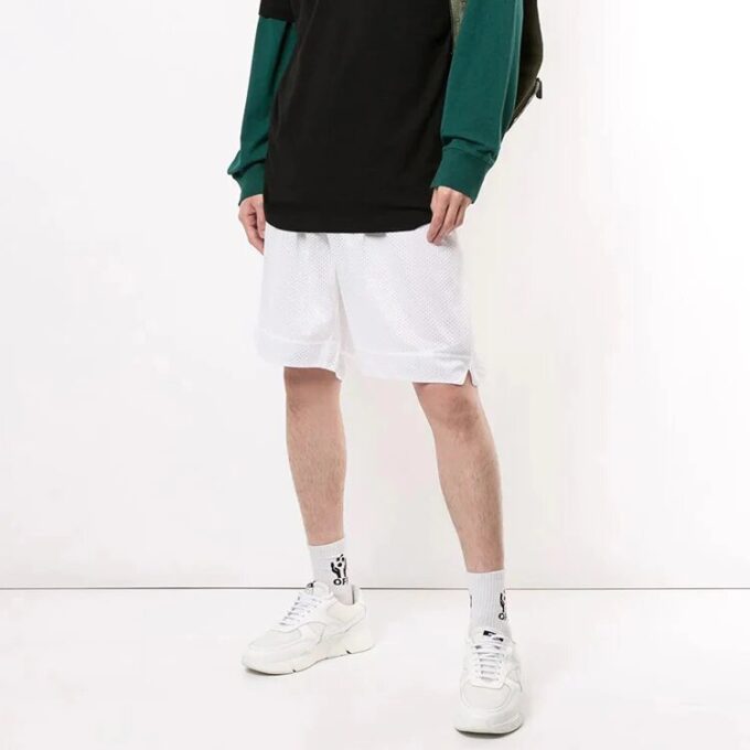 Printing Hollow Out Design Shorts White