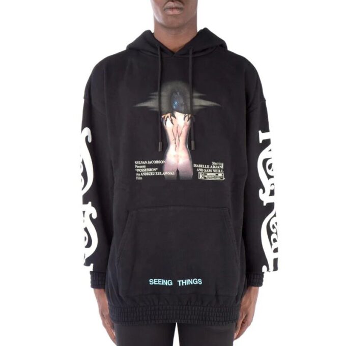 Printing Long Sleeves hooded Sports Slim Fit Version Black