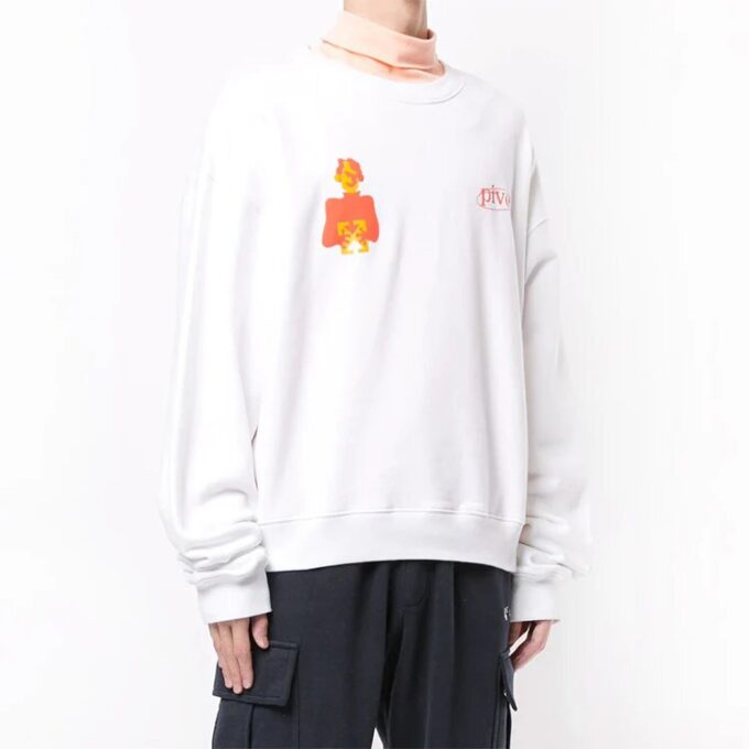 Printing Loose Round Neck White
