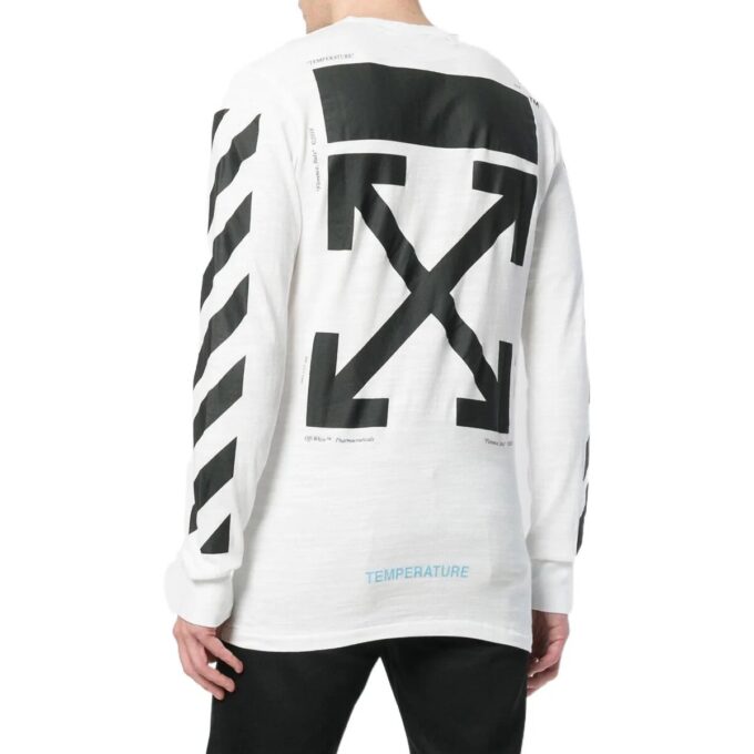 Printing Mona Lisa Long Sleeves Loose Fit Unisex White T-Shirt