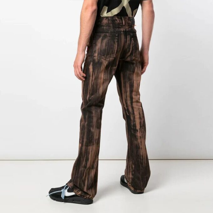 Printing Pattern Casual Jeans Slim Fit Version Yellow