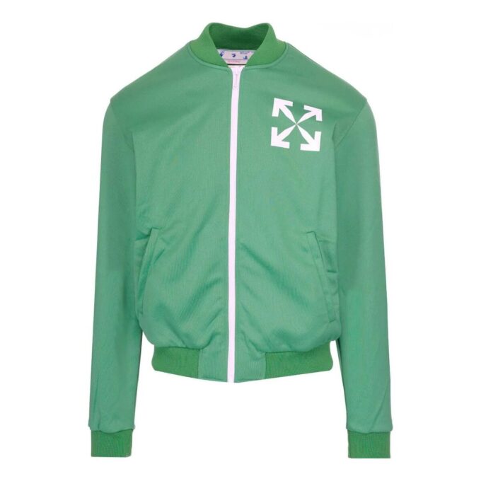 Printing Pattern Zipper Jacket Green