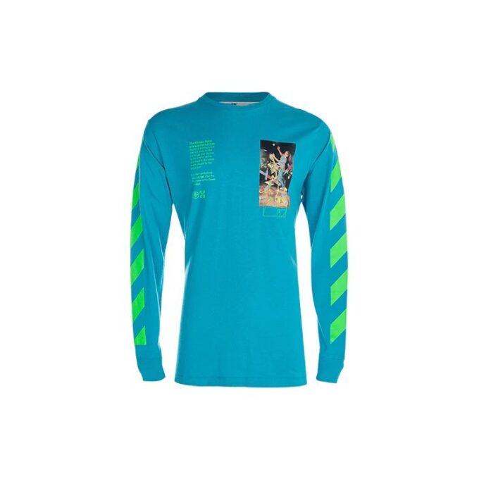 Printing Round Neck Long Sleeves Version Sky Blue