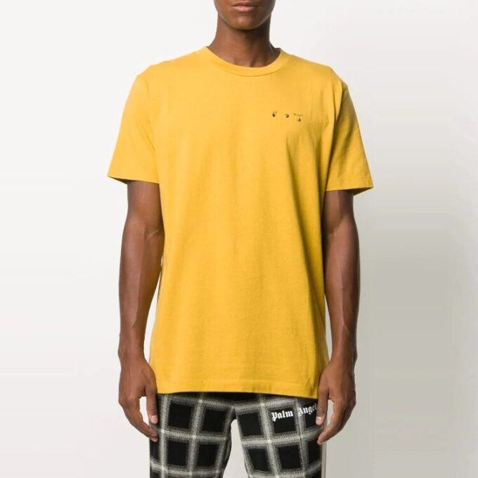 Printing Round Neck Short Sleeve Yellow