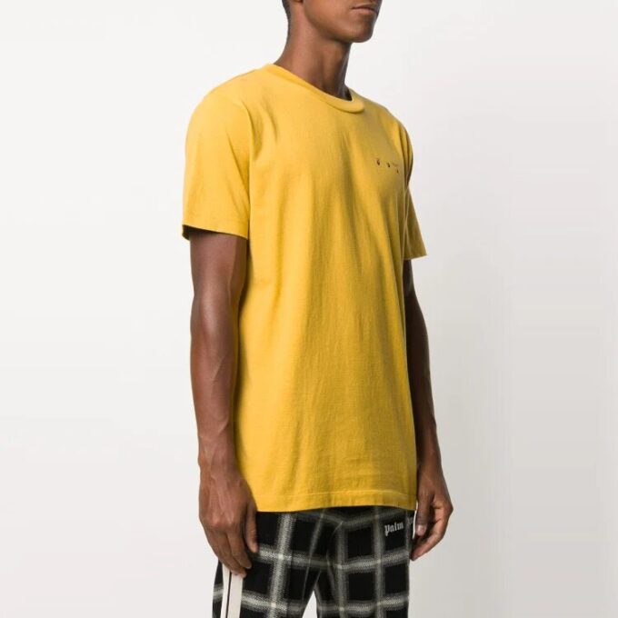 Printing Round Neck Short Sleeve Yellow