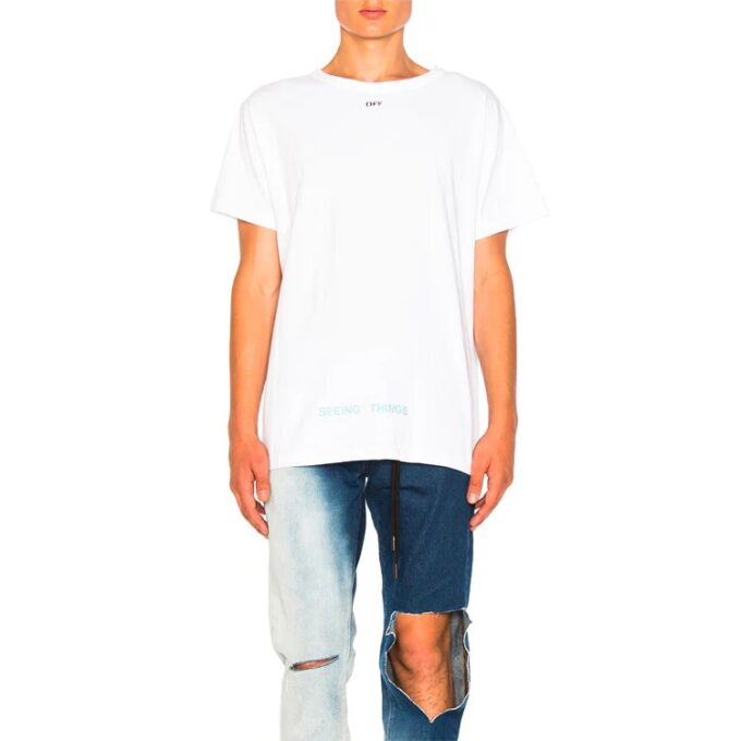 Printing Short Sleeve Loose Fit White