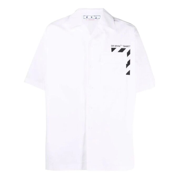 Printing Solid Color Short Sleeve Shirt White