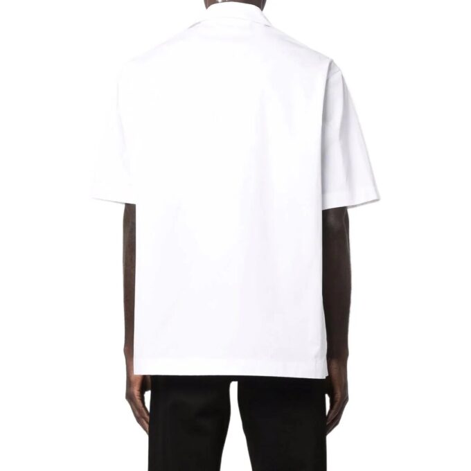 Printing Solid Color Short Sleeve Shirt White