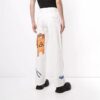 Printing Straight Long Pants Loose Fit White