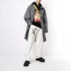 Printing Straight Long Pants Loose Fit White