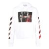 Printing Stripe hooded Long Sleeves Ordinary Version White
