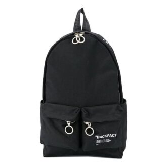 Quote Tote Backpack “Black/White”