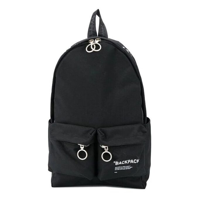 Quote Tote Backpack “Black/White”