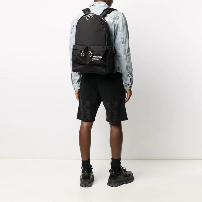 Quote Tote Backpack “Black/White”