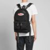 Red White Logo Multiple Pockets backpack schoolbag Black