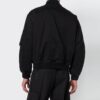 ribbed aviator Logo Jacket Loose Fit Black