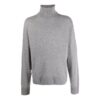 ribbed High Collar Pullover Ordinary Version Unisex Gray
