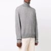ribbed High Collar Pullover Ordinary Version Unisex Gray