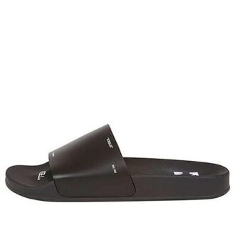 Rubber 1001 Black White Black Slippers