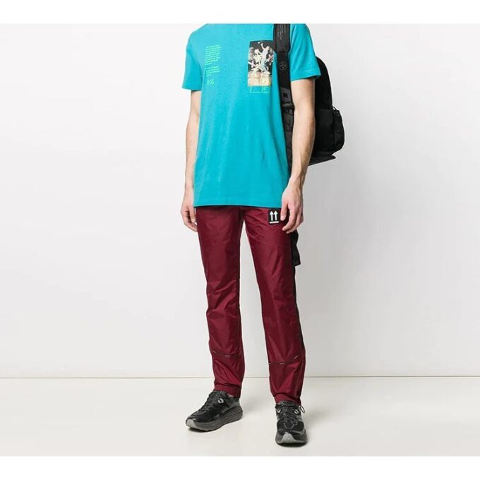 Rubber Arrow Street Sports Pants Black Red