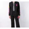 Rubber Retro Zipper Jacket Black