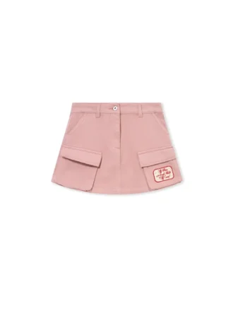 Satin Patch Cargo Skirt
