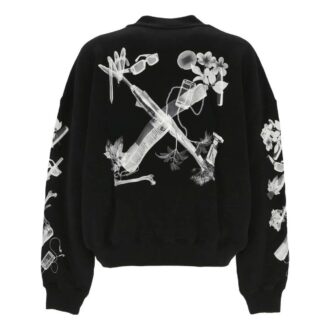 Scan Arr Over Crewneck Sweatshirt “Black White”