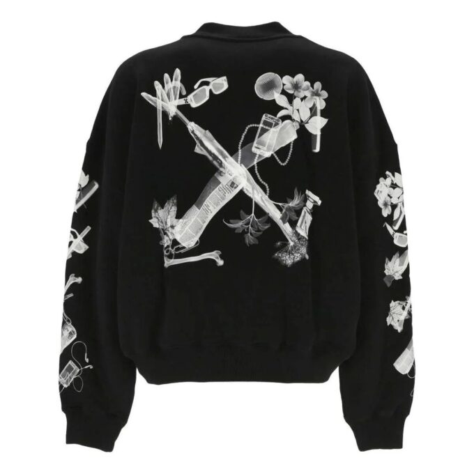 Scan Arr Over Crewneck Sweatshirt “Black White”