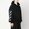 Scribble Diag-print Cotton Hoodie “Black”