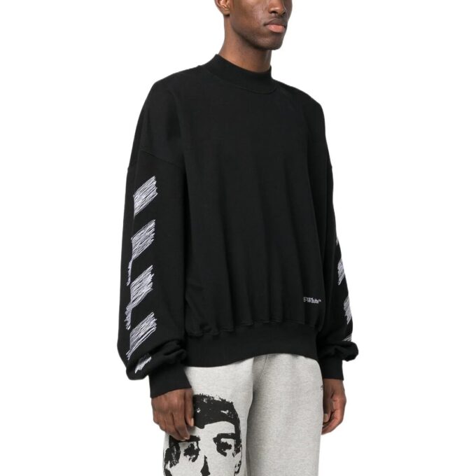 Scribble Diag Print Sweatshirt