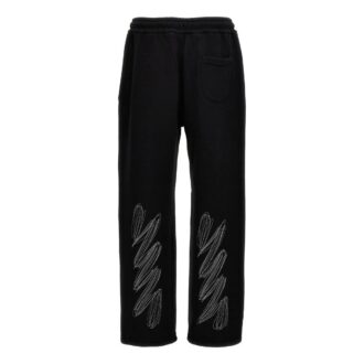 Scribble Diags Drawstring Joggers “Black”