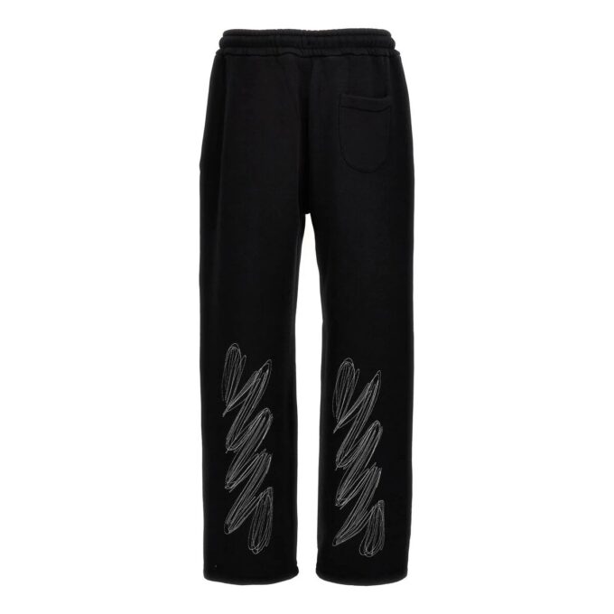 Scribble Diags Drawstring Joggers “Black”
