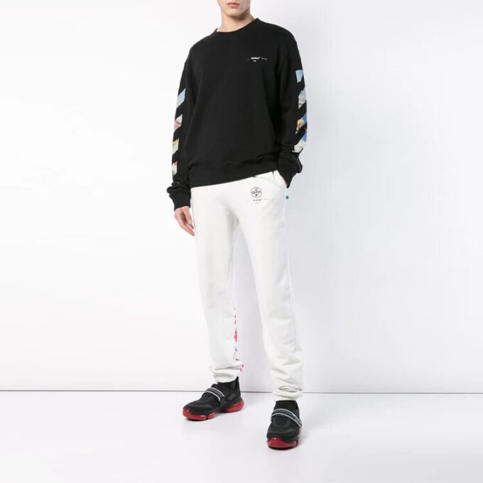 Side Stripe Round Neck Ordinary Version Black