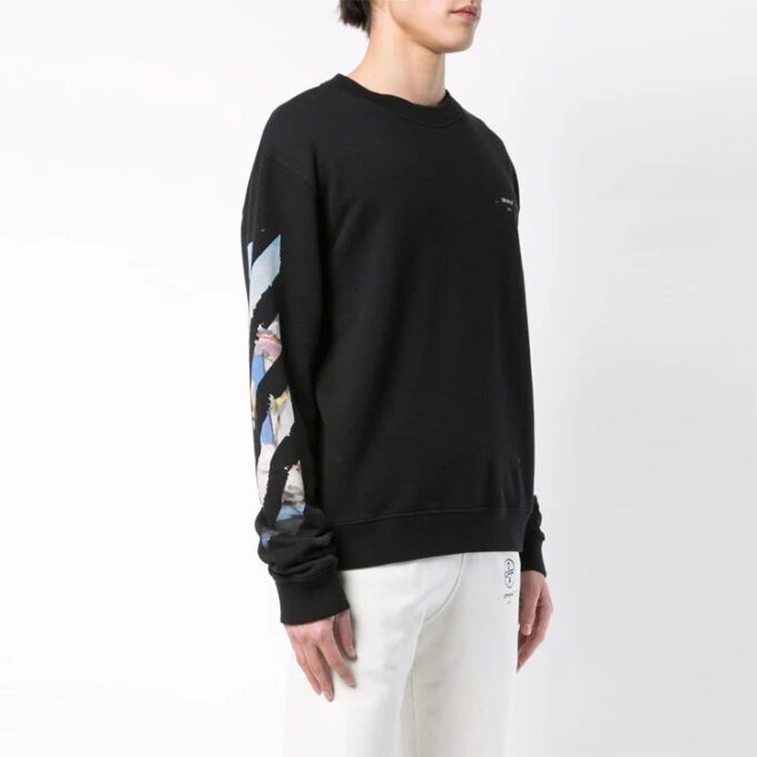 Side Stripe Round Neck Ordinary Version Black