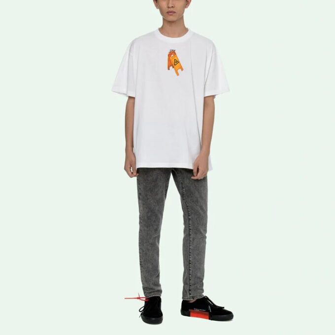 Skeleton Logo Printing Short Sleeve White
