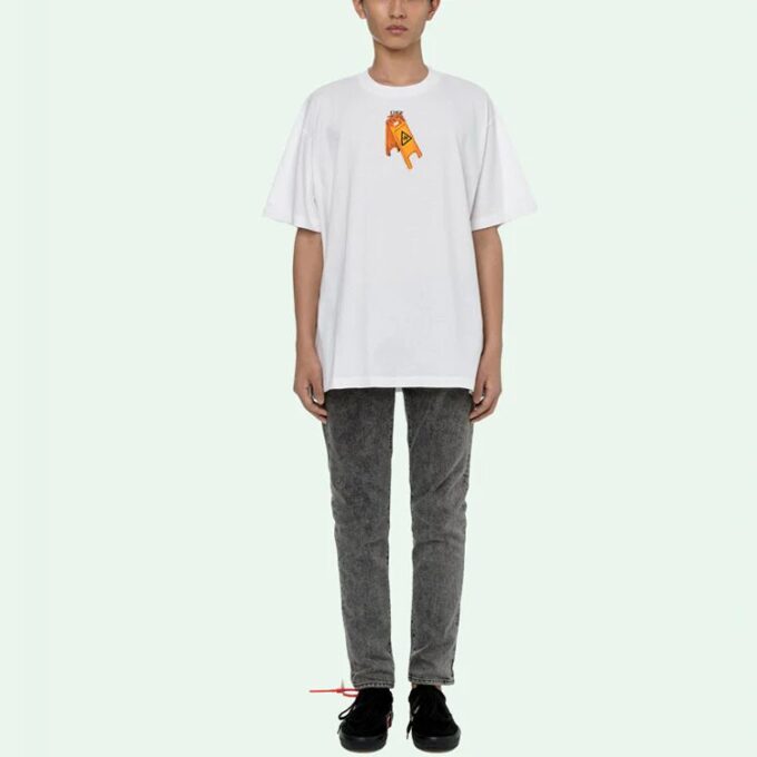 Skeleton Logo Printing Short Sleeve White