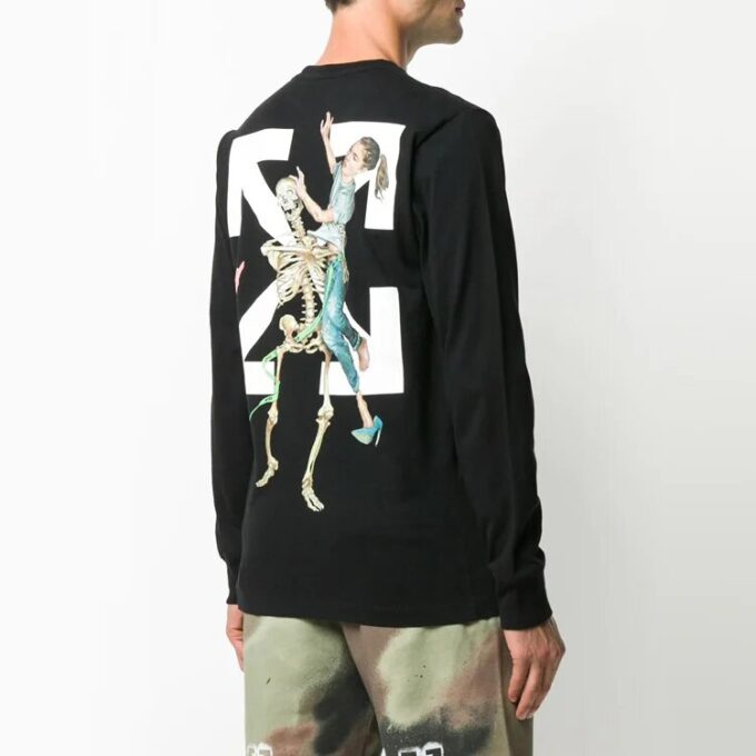 Skeleton Printing Long Sleeves Black