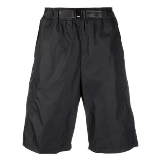 Slide-Buckled Bermuda Shorts “Black”