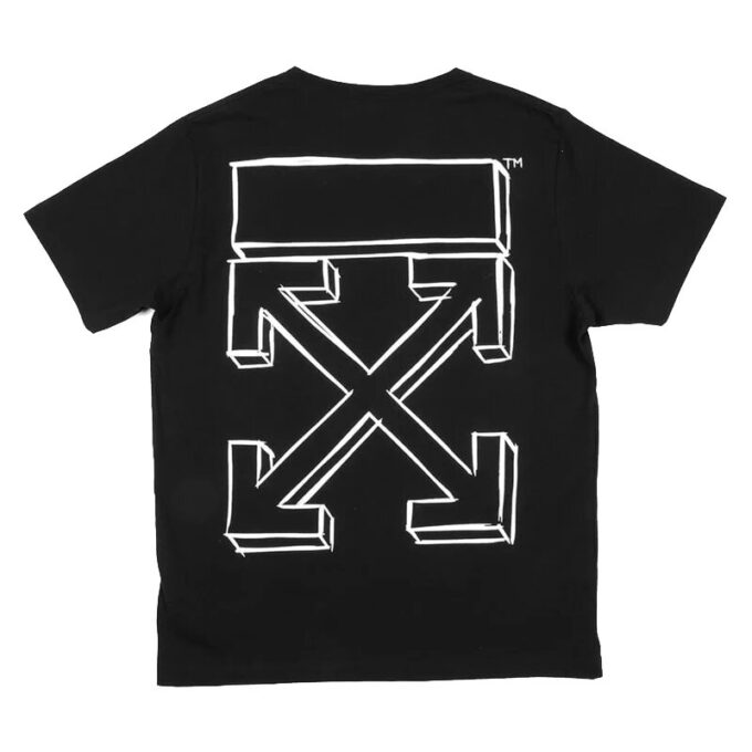 Slim Fit 3D Marker Graphic Print T-Shirt /White