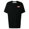 Slim Fit Split Logo Print T-Shirt /White/Red