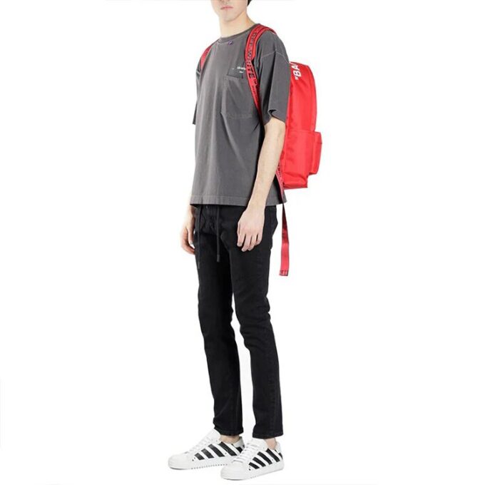 Slogan Printing Backpack Red