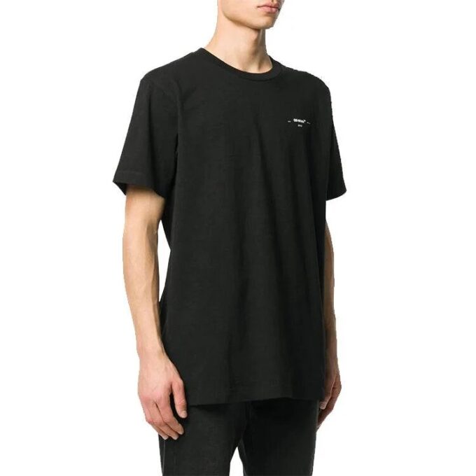 Small Logo Round Neck Short Sleeve Black