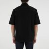 Solid Color Cotton Printing Short Sleeve Shirt Black