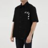 Solid Color Cotton Printing Short Sleeve Shirt Black